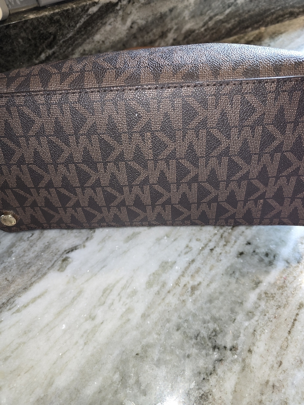 Michael Kors Cindy Brown MK Logo Satchel - Picture 2 of 4